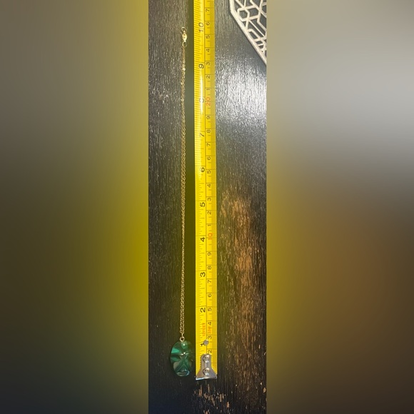 Malachite on 12K Gold or GF Chain - Very Old Carved Beautiful Pendant Necklace - Picture 7 of 9